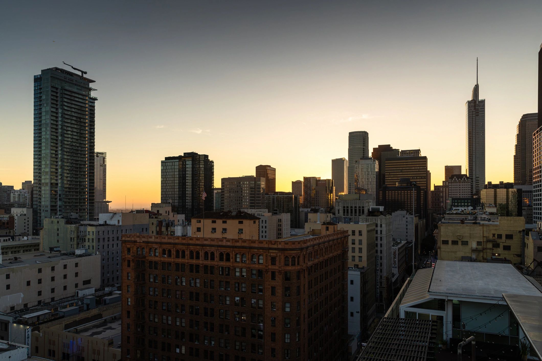 Commercial city buildings representing property and construction projects